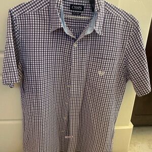 Chaps Men's Large Purple Checkered Shirt